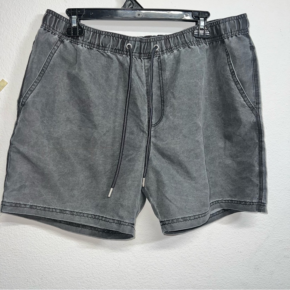 Cotton On Beach Shorts Mens LARGE Charcoal Gray Elastic‎ Waist Pockets
